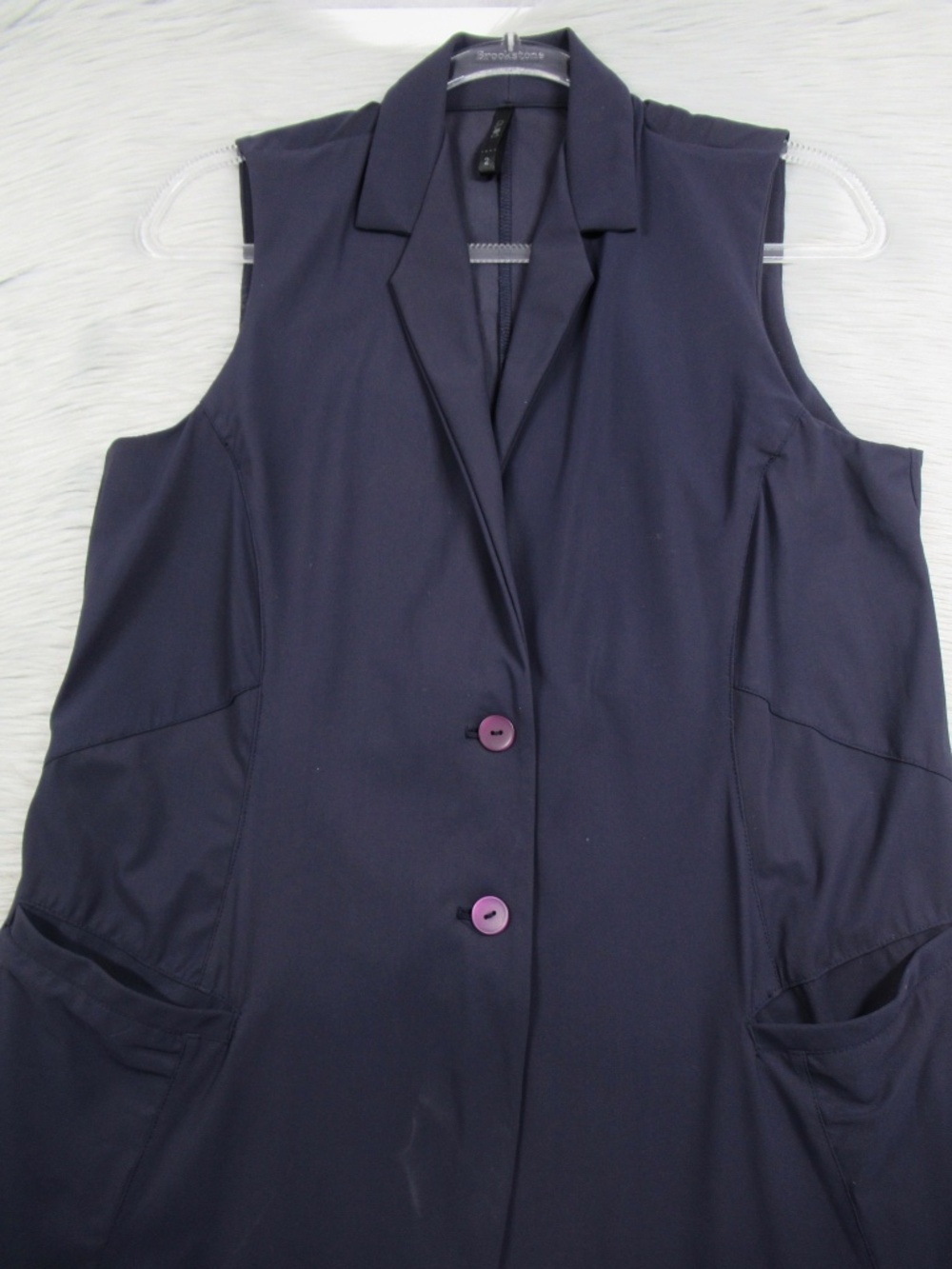 PORTO San Francisco Long Vest Sleeveless Jacket Italian Fabric Stretch 2 - Picture 8 of 12